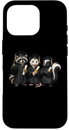 Hülle für iPhone 16 Pro Cute Raccoon Possum Skunk Graduation