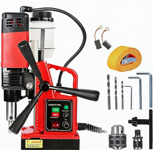 GarveeHome Magnetbohrmaschine 1550W, 50-Stufige Drehzahlregelung Bis 500 u/Min, Kernbohrmaschine Max. 50 mm (5 cm) Für Stahl, 220V EU Stecker
