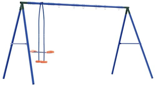 Mangloder - Columpio de jardín con estructura de acero y polietileno, incluye columpio, estructura de escalada, tobogán, columpio nido, columpio de tabla, para niños de 3 a 10 años, resistente a la