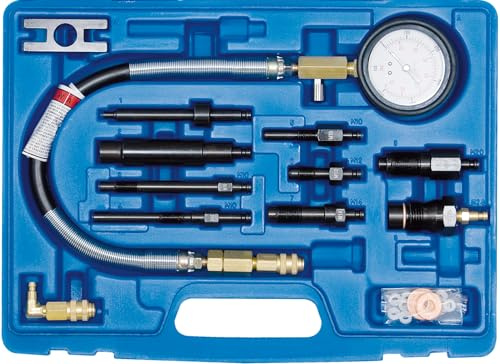 SW-Stahl 26071L Kompressionsdruckprüfer 0-70 bar - Kompressionstester | 13-teiliges Diesel Kompressionsprüfgerät für Dieselmotoren - Kompressionsmesser Set mit Adaptern für Kfz-Werkstatt