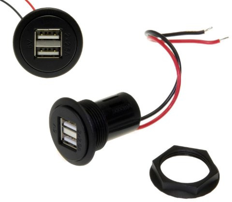 Adapter-Universe 5V 2X 2,5A Einbausteckdose USB Universal 12-24V Ladegerät Navi