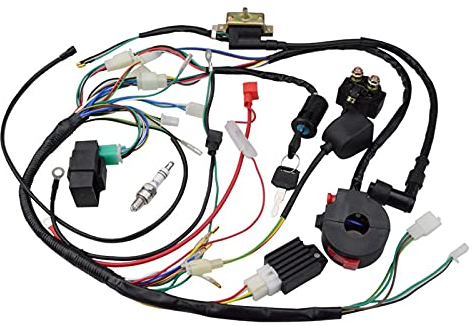 GOOFIT 50cc 125cc Full Electrics Câblage Redresseur de Bobine CDI ATV Solénoïde Bougie d'allumage Remplacement pour Moto ATV UTV Quad Pit Dirt Bike Go Kart