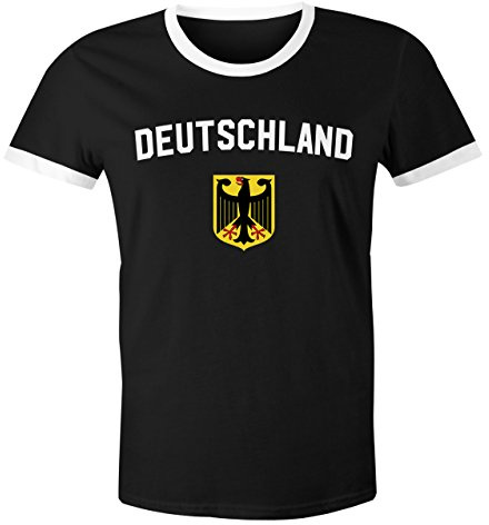 MoonWorks WM Shirt 2018 Fußball Deutschland Adler Wappen Herren Retro