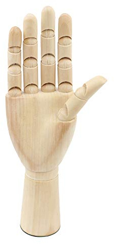 Wooden Hand Modelle, Yefun Rechte/Links Hand Body Künstler Modell Articulated Mannequin aus Holz für Kunst Zeichnen (Right, 12 Inch)