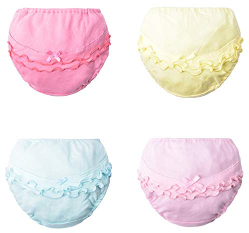Pantalones de Entrenamiento para Bebé 4 Paquetes, Morbuy Niños Niñas Bragas de Aprendizaje Reutilizable para niños Pequeños de Algodón pañales Ropa Interior (A,110#/ 0-1 años)