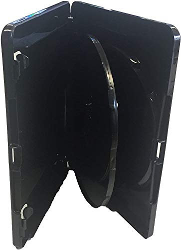 Vision Media® - 5pcs x 4K Ultra HD Triple Black Blu Ray Case - Stores any Blu Ray/DVD/Games disc