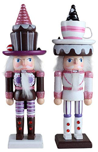 Toddmomy 2pièces Marionnette Noyer Casse-Noisette De Noël Soldat Bois Artisanat Fait Main pour Décoration Intérieure Fête