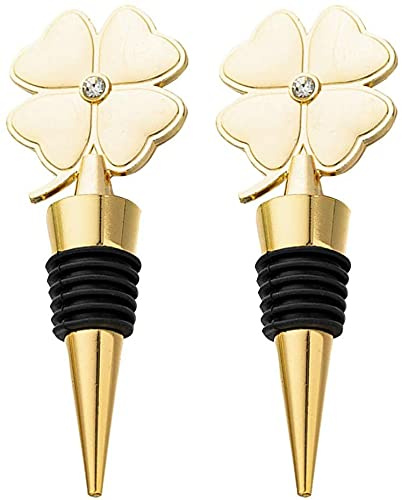 2pcs Wine Bottle Stopper Shamrock Shape Vacuum Stoppers Wine Bottle Plug Saint Patricks Day Beverage Stopper for for Bar Kitchen Party