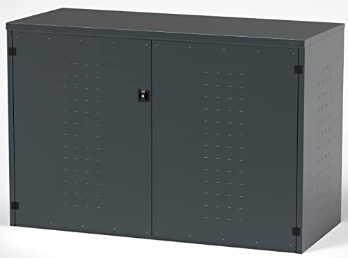 Fahrradgarage mit Pultdach aus Stahl-Verzinkt RAL-7016 198x93x141 cm Anthrazit, Gartenhaus Fahrradhaus