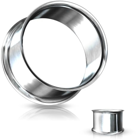 Double Flared Flesh Tunnel 2,5-25 mm aus 316L Chirurgenstahl FARBWAHL Ohrschmuck Piercing