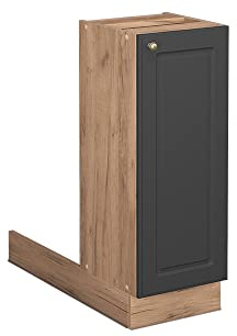Vicco Kücheninsel Fame-Line, Anthrazit-Gold, 30 cm | MDF-Front · 1 Einlegeboden · Höhenverstellbare Füße · Metallgriffe · Soft-Close