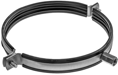 Vent Systems 200mm / 8″ Galvanised Steel Pipe Clamp with Rubber Lining - Heavy Duty Adjustable Duct Clamp Bracket for Ventilation Ducting, PVC Drain Pipe & Extractor Hose - Wall & Ceiling Mount