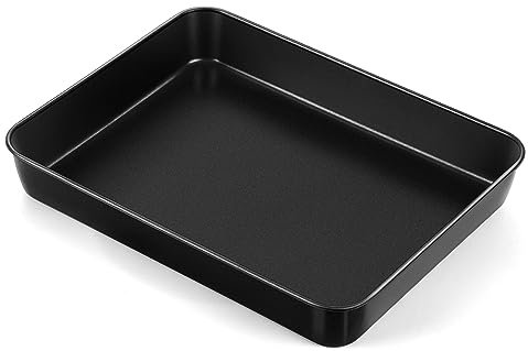 HaWare Non-Stick Baking Tray, Stainless Steel Small Casserole Dish, Deep Oven Tray, Rectangular Cake Mould, Baking Mould for Brownies/Lasagna/Casserole, 26.5 x 20.6 x 5 cm, Rustproof & Heavy Duty,