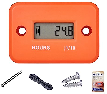 YOOREAL medidor de horas inductivo digital impermeable IP68 | funciona en varios de ZTR / montando cortadora de césped recortadora de tierras UTV desbrozadora tractor ATV