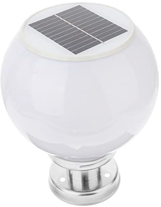 OSALADI Lampione Solari da Giardino in Acciaio Inossidabile Luce Calda, Facile da Installare, Design Semplice ed Elegante per Recinzione e Cortile Esterno