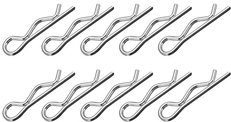 METALLIXITY Cotter Pins (1.8mm x 35mm) 100Pcs, Carbon Steel R Shaped Spring Clip Pins for Hitch Pin Lock Systems, Silver Tone