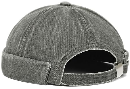 Basecap Herren Vintage Docker Cap Krempenlose Mütze Damen Hip Hop Hut Baumwolle Retro Verstellbare Matrosenmütze Atmungsaktive Beanie Unisex,Grün,56-60Cm