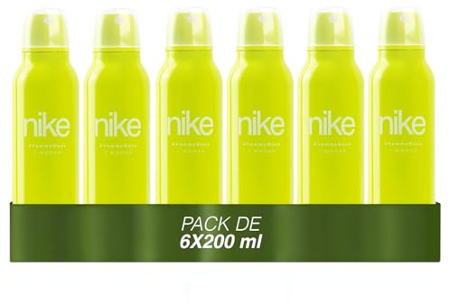 NIKE - Yummy Musk Pack de 6 x 200 ml, Desodorante Mujer Spray, Desodorante Antimanchas para Todo Tipo de Piel, 0% Sales de Aluminio, de Larga Duración, Fragancia Floral Afrutada