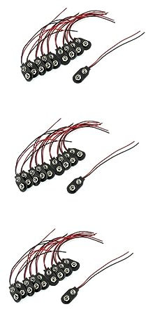 OSALADI 150 Piezas Clip de batería V Clip de batería para Dispositivos Clip de batería para LED Clip de batería Resistente Clip de batería de 9v Conector de batería 9v 10cm Cable 15c
