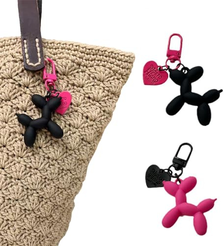 SURALIN 2 Stück Schlüsselanhänger für Hunde, Autoschlüssel, Schlüsselanhänger, Tiere, Ball, niedlicher Ball, für Frauen und Mädchen