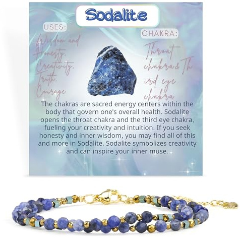 Farfume Bracciale Donna Chakra 4 mm Perline Bracciali, Cristalli Pietre Naturali Gioielli Regalo per le Donne