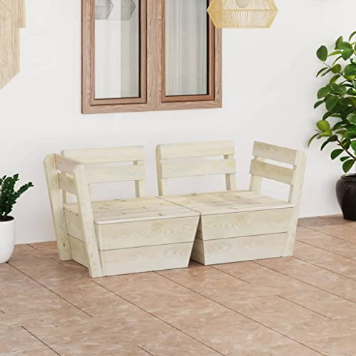 CBLDF Palettensofa Garten 2-Sitzer Fichtenholz imprägniert