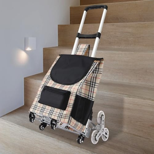 Carro de escalera, aleación de aluminio, plegable, con ruedas universales y cuerda elástica, carro extensible (67-86-106 cm) para viajeros, expositores de ferias y mensajeros