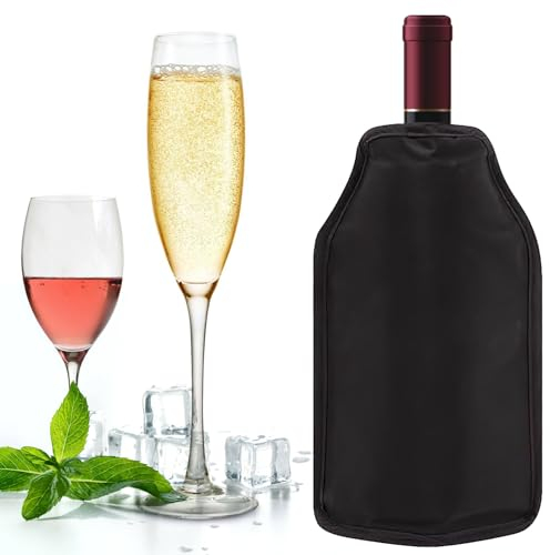 ZoneYan Refrigeratore per Bottiglie Vino, Raffredda Bottiglie Vino, Glacette per Vino, Accessori Vino, Porta Ghiaccio per Bottiglie (Nero)
