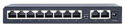 SOEWGAIJI Switch di Rete Gigabit Switch Ethernet 1000Mbps 5/8/10 Porte RJ45 LAN hub Ufficio dormitorio Desktop di casa Switch Veloce (Color : 10 Ports Gigabit)