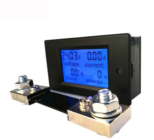 Voltímetro Digital con pantalla LED, amperímetro, vatímetro, medidor de energía de 12V, 24V, 110V y 220V, CA 80-260V CC 6,5-100V, 20A, 100A (Color : 100A Meter Shunt)