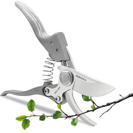 BOOSDEN Forbici da Giardino, 20 cm, cesoie per rose, cesoie per potatura con lame affilate in acciaio SK5, per tagliare fiori, rifilare piante, bonsai, raccogliere frutta