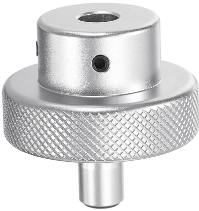 QUARKZMAN Manivelle en Alliage D'Aluminium 40mm OD 8mm Alésage Ton Argenté | Manivelle de Tour avec Poignée Rotative Poignée de Fraiseuse en Aluminium avec Clé et 2 Vis pour Fraiseuse Tour