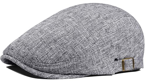 PivotWing Casquette Homme Chapeau Homme Léger Respirant Beret Doux Lin Casquette Beret Réglable Extérieur Casquettes Souples Quotidien Décontracté Gris Foncé One Size