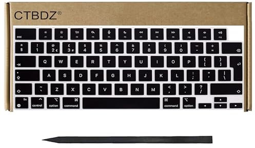 CTBDZ Touches de Clavier Britannique de Rechange pour MacBook Pro 14 16 M4 Pro/Max A3185 A3186 A3401 A3112 A3403 A3404, pour MacBook Air 13 15 M4 A3240 A3241 2024-2025 (Touches de Clavier)