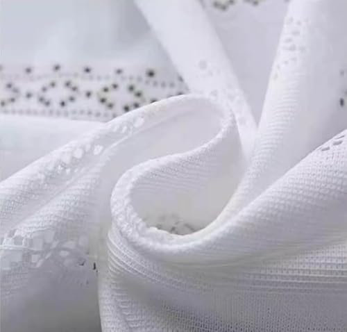 Lactraum Gardine Wohnzimmer Weiß Tranparent Vertikal gestreiftes hohl Jacquard Voile Meterware