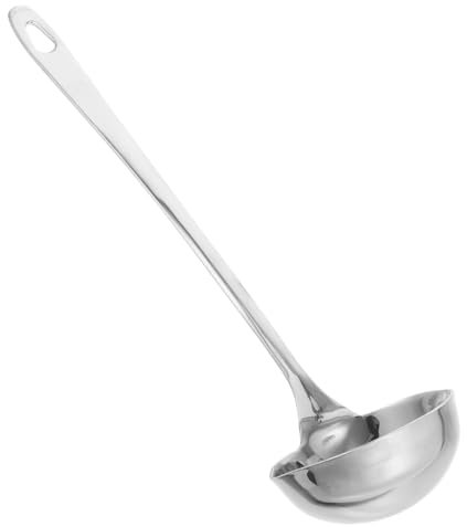 KOCKSHION Louche Acier Inoxydable Bec Verseur Louche Multifonctionnelle pour Soupe Sauce Long Manche Ustensile de Cuisine