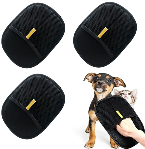 XNBTFK 3 Pack Static Removal Gloves Pet Hair, Pet Hair Removal Glove, Electrostatic Pet Hair Remover Glove for Daily Grooming, Gentle Deshedding for Cats and Dogs