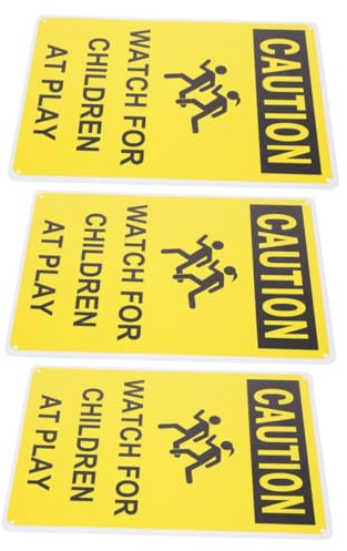 NUOBESTY 3piezas Señales para Jugar Resistentes Al Agua Decoloración Visibilidad Alta para Seguridad Vial