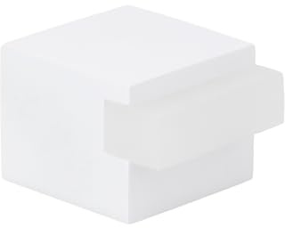 EVI Herrajes Bodentürstopper - quadratisches Design | 25 x 20 mm | Stahl - weiß lackiert | Klebemontage | I-197/25