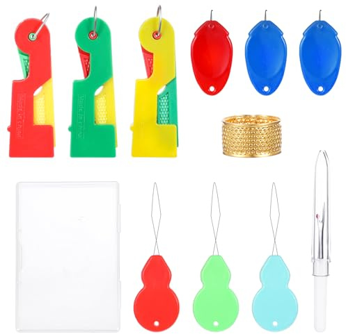 10Pcs Automatic Needle Threader, New Simple Sewing Needle Threaders, Plastic Needle Threaders Automatic Needle Threading Device Needle Threaders for Sewing Embroidery