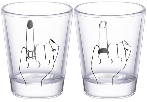 ZHUMCCY Verres ée Et, Design Alliance Doigt Verres À Liqueur Pour Couple Nouveau é, À Whisky Collection Pour Noël Fête De Noces Barbecue, Réunion Familiale Cérémonie