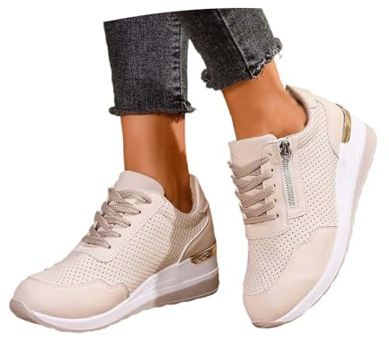 Générique Basket Orthopedique Femme：Fermeture éclair Baskettes Relaxées Maintien Arqué Chaussures Match Doux Enfilade Pratique Quotidienne