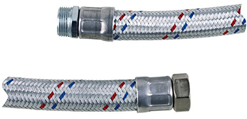 T.I.P. Flexibler Panzerschlauch - Flexschlauch 60 cm (30,93mm (1IG) / 33,25mm (1AG), rostfreier Anschlussschlauch zwischen Wasserleitung und Pumpe; Heizkessel und Druckkessel, bis 10bar Druck) 30903