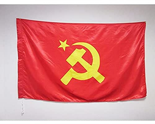 AZ FLAG Flagge Sowjetunion UDSSR zentraler Logo 150x90 cm Satin Hohlsaum | Für innen und außen Kommunismus dekorative Flagge doppelte Nähte und verstärkte Kanten mit Masttunnel
