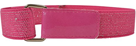 Olata Glitzer-Stretchgürtel, Mädchen 1–6 J., 25 mm, Pink/Silber | Verstellbarer Stretchgürtel mit Glitzer für 1–6 Jahre mit Klettverschluss; einfach, sicher und bequem.