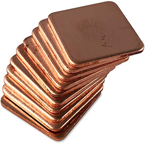 Silverbead Kupferplättchen [15x15x1mm] [10 Stück] Kupfer Copper Pad Heatsink | geeignet für GPU RAM SSD VRAM VRM Steuerplatinen Elektronik LED SMD IC