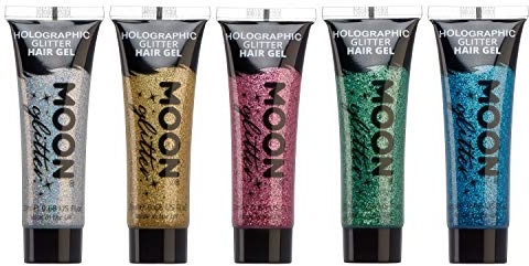 Moon Glitter - Holografisches Glitzer-Haargel - 20ml - Set mit 5 Farben