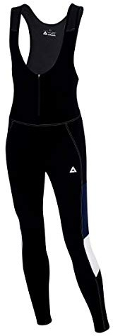 Airtracks Thermo Fahrradhose Lang mit Trägern Pro Line - BIB Radhose - Trägerhose - 3D gepolstert Air Flow - Warm - Atmungsaktiv - Reflektoren