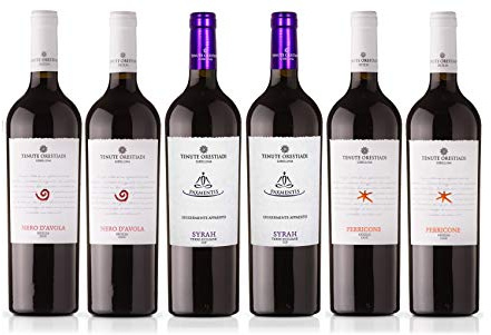 Confezione 6 bottiglie | 3 tipologie di Vino Rosso Siciliano DOC: Syrah PaxMentis | Perricone | Nero d'Avola - Cantina Tenute Orestiadi | Selezione Valle del Belice