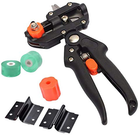 Einhand-Ratschenschere Veredelungsschere, Garten Obstbaum Professionelle Prune Scher Snip Pfropfen Schneidwerkzeug Mit 2 Ersatzmesser, Pfropfband